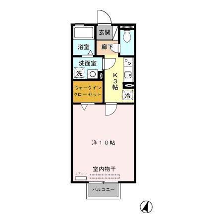 コンフォートII(1K/2階)の間取り写真