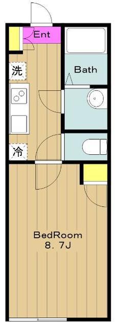 クレイノファースト聖蹟(1K/1階)の間取り写真