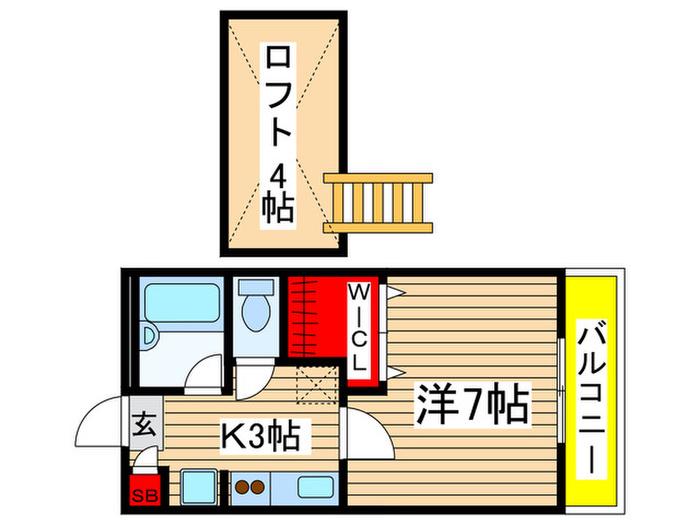 デルニエワコーⅠ(1K/1階)の間取り写真