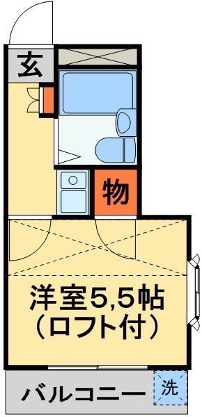 レオパレス柏第21(1K/2階)の間取り写真