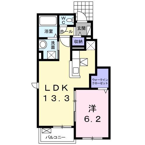 レモンツリーA(1LDK/1階)の間取り写真