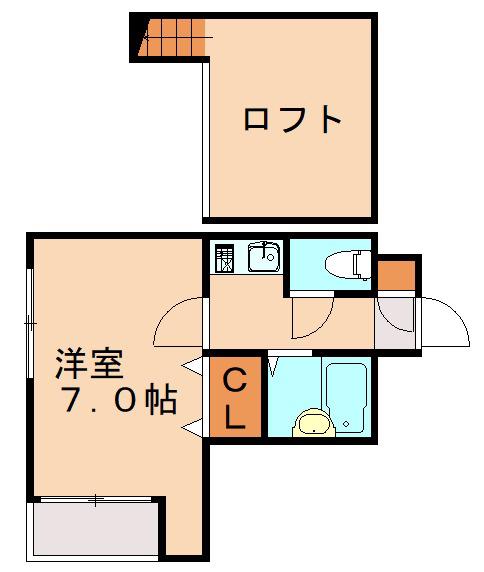 シャルマン唐橋南Ⅱ(1LDK/1階)の間取り写真