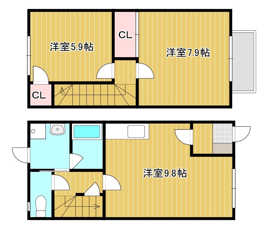 BRANCHE SASOU(2LDK/1階)の間取り写真