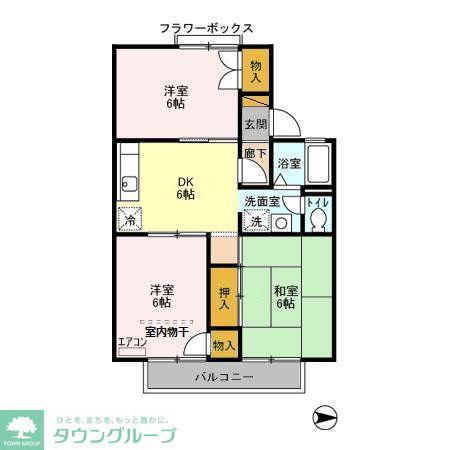 シャトルアイ(3DK/2階)の間取り写真