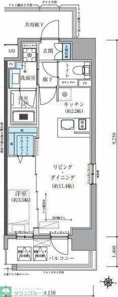TENAS丸の内(1LDK/13階)の間取り写真