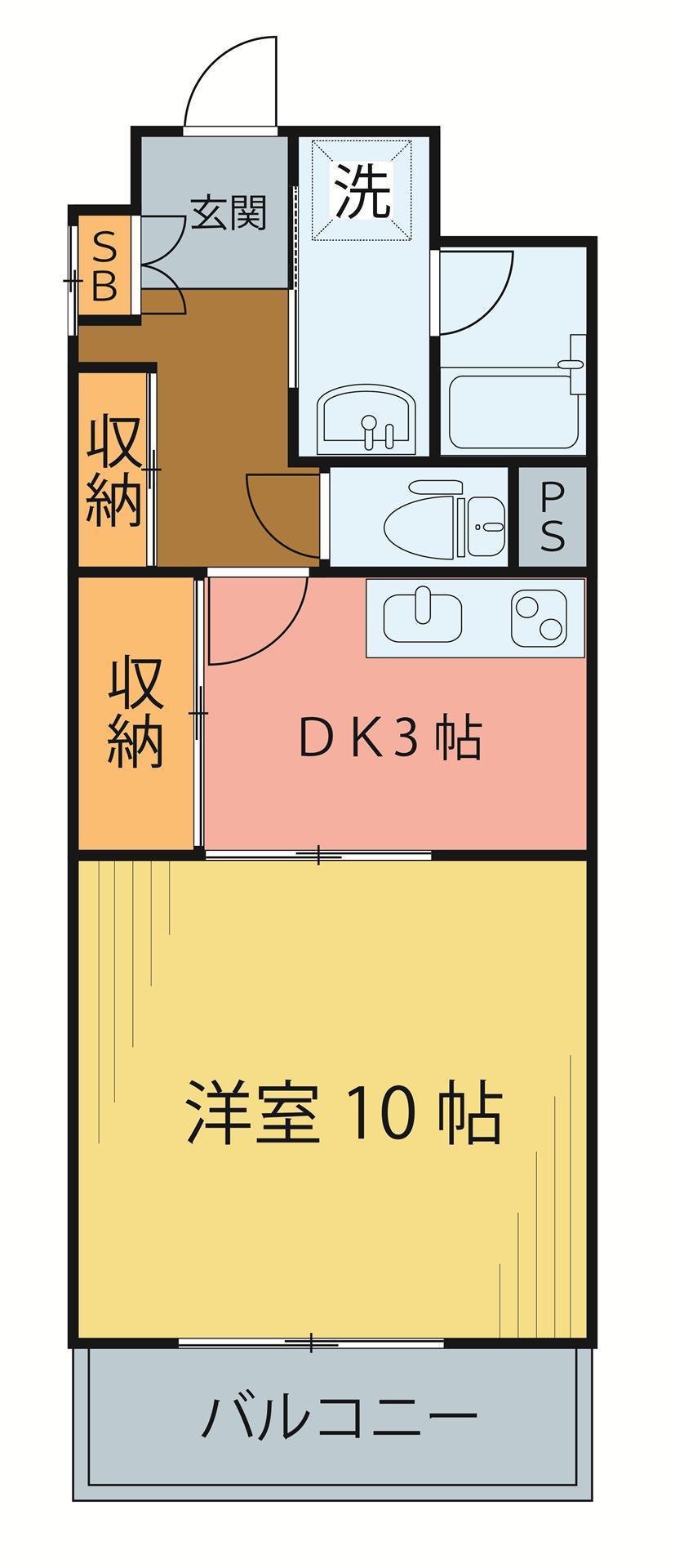 トロワフレール(1DK/2階)の間取り写真