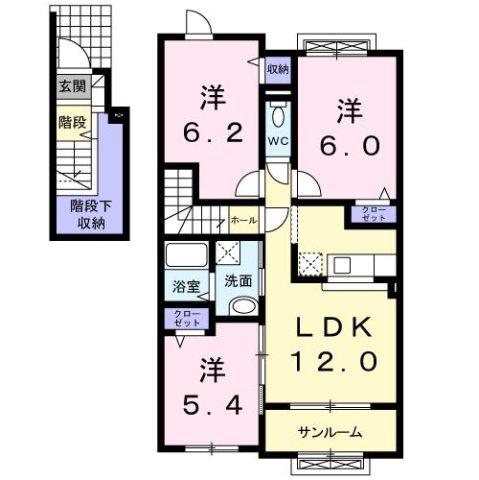 サニ-ハイツ・天神南棟(3LDK/2階)の間取り写真