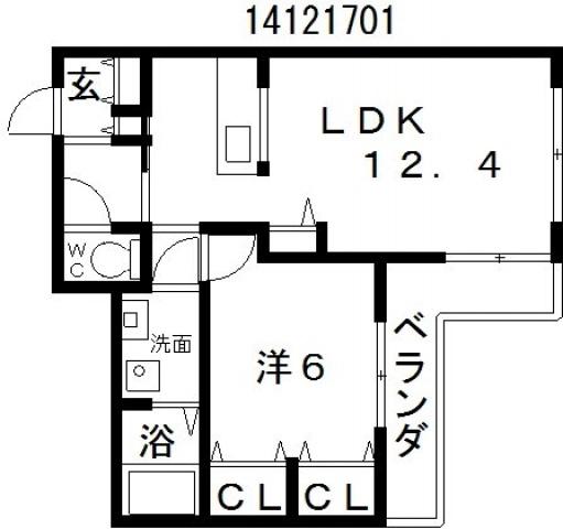 プロムナード長池(1LDK/3階)の間取り写真