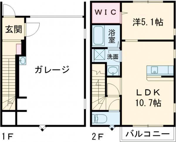 見川BASE(1LDK/2階)の間取り写真