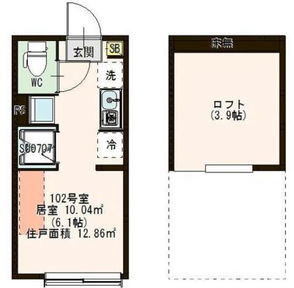 HARUMI上高井戸(ワンルーム/1階)の間取り写真