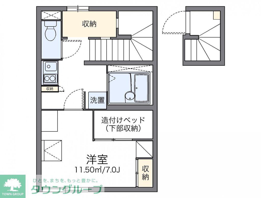 レオパレスドリーム(1K/2階)の間取り写真