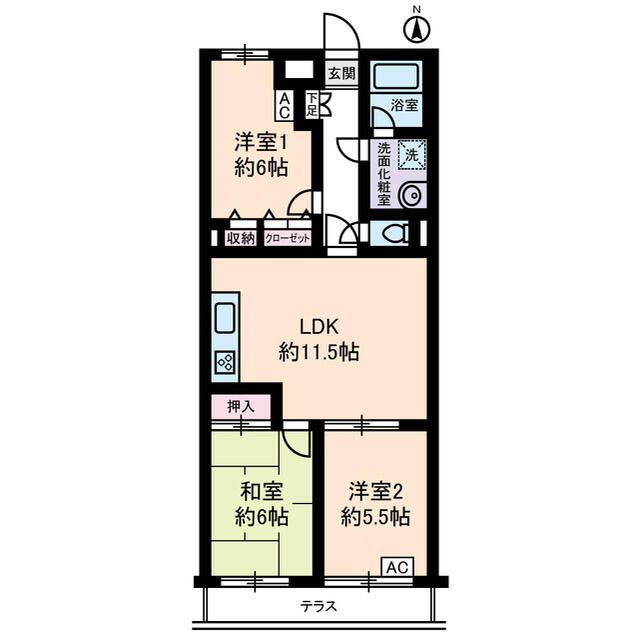 クリオ辻堂参番館(3LDK/1階)の間取り写真