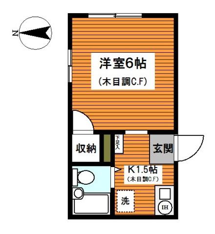 スカイコーポ(1K/1階)の間取り写真