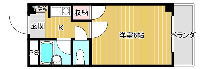 祇園ラフィーネ(1K/3階)の間取り写真