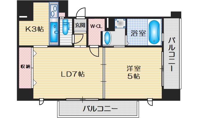 ルグラン弐番館(1LDK/3階)の間取り写真