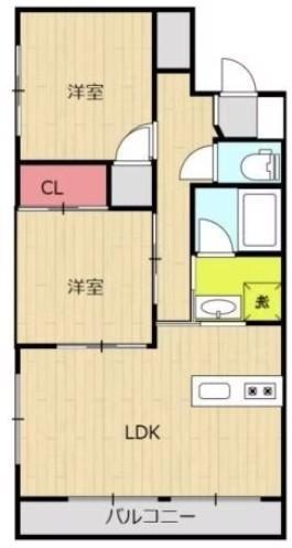 パークサイド柳丸(2LDK/3階)の間取り写真