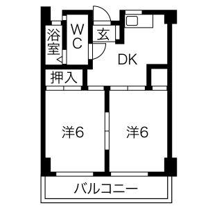 徳川園ウエストマンション(2DK/2階)の間取り写真