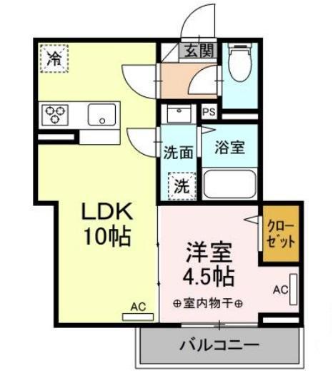 グラナーデ南田中(1LDK/3階)の間取り写真