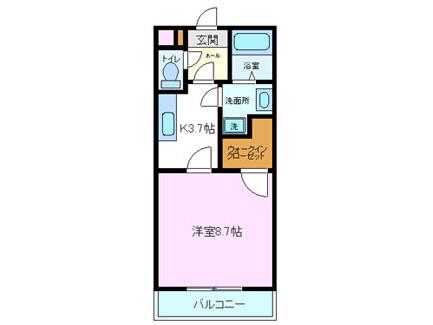 アンムート(1K/3階)の間取り写真