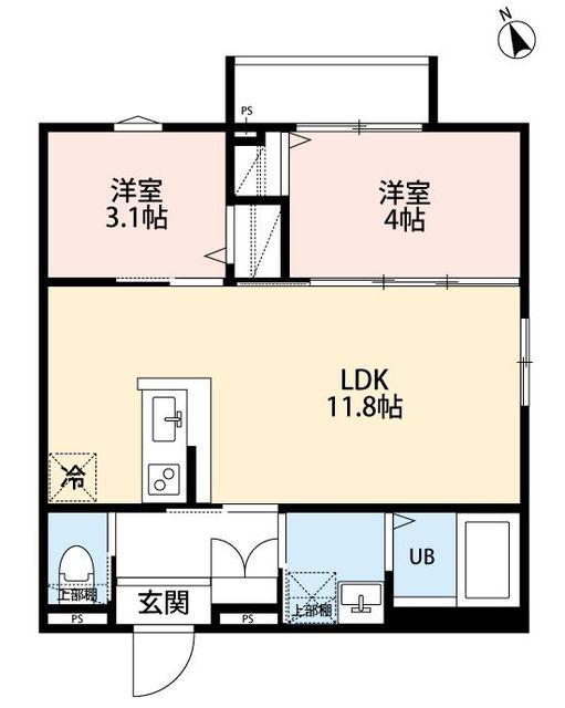 ROBOT HOME 相模原(2LDK/1階)の間取り写真
