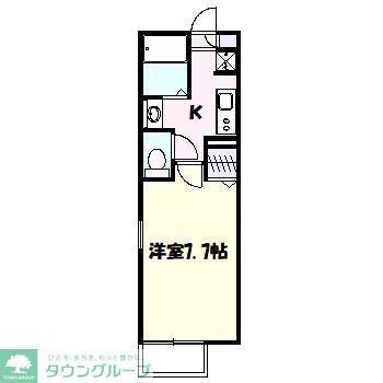 パークフィールドII(1K/1階)の間取り写真