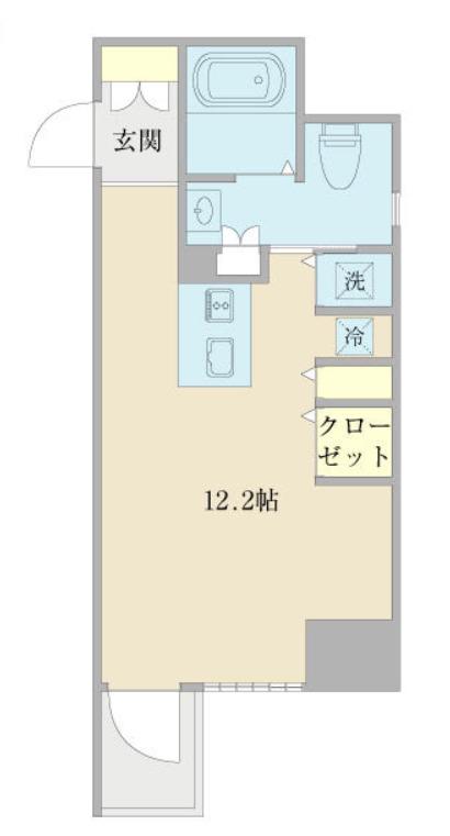 RIDGE北堀江(ワンルーム/12階)の間取り写真
