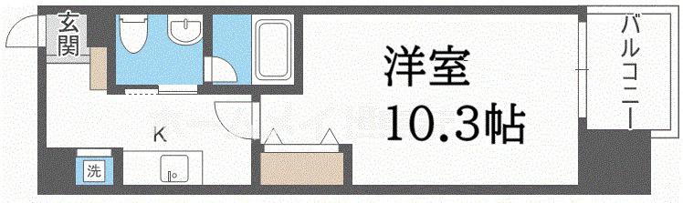 アーデン江戸堀(1K/5階)の間取り写真