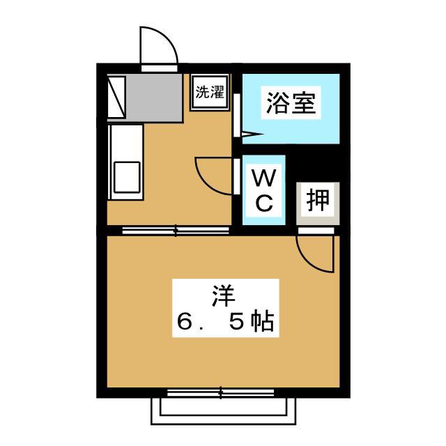 リバティI(1K/1階)の間取り写真