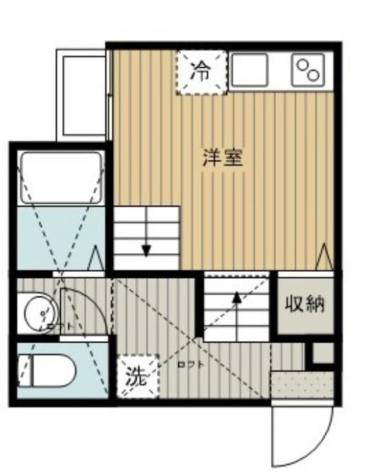 グリシーヌ岩槻本町(ワンルーム/1階)の間取り写真