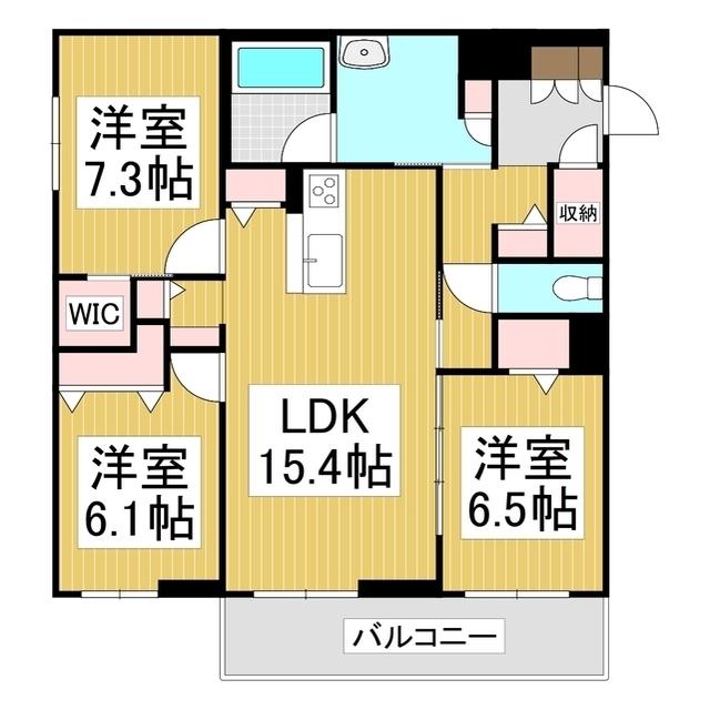 シャーメゾンステージ筑摩(3LDK/2階)の間取り写真
