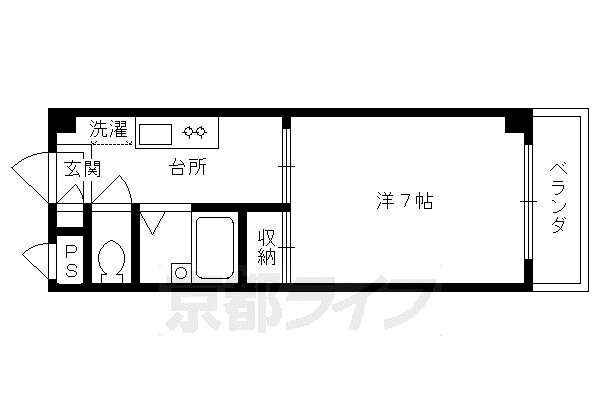 グリーンヒル塔ノ段(1K/2階)の間取り写真