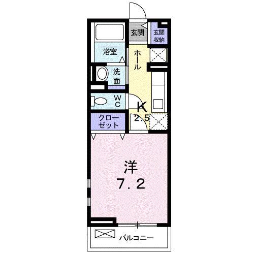 ハッピー・レモンA(1K/2階)の間取り写真
