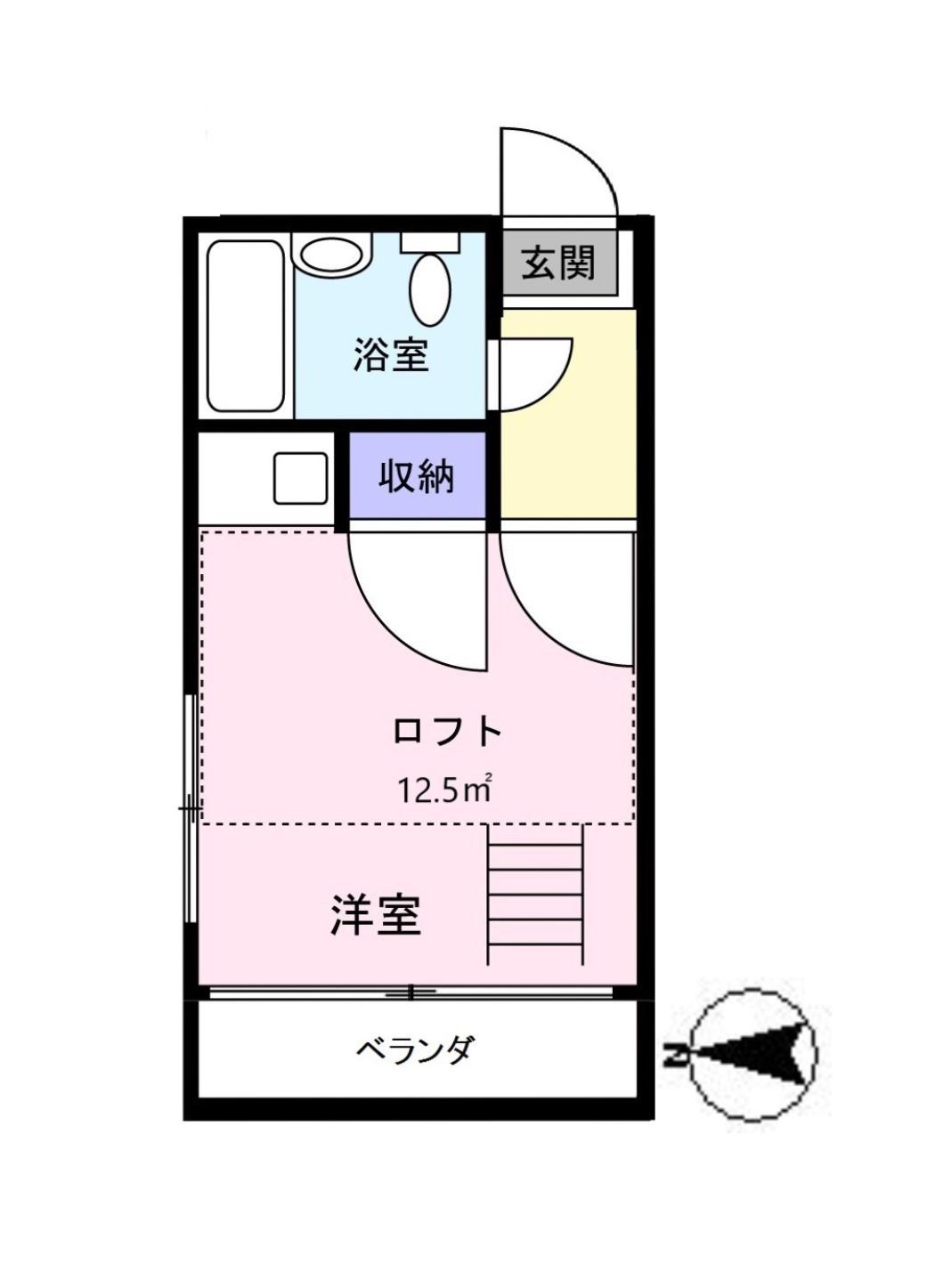 ライフピアアザレア(ワンルーム/2階)の間取り写真