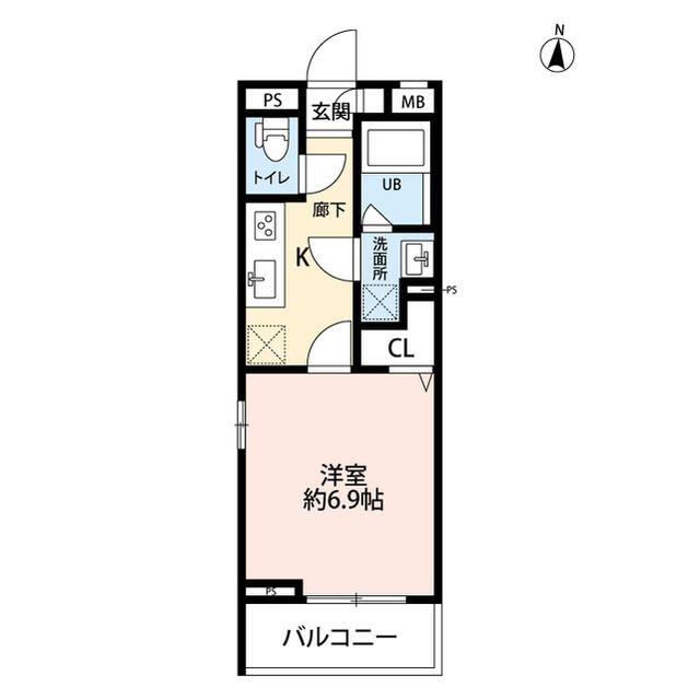 リコルテ大和(1K/2階)の間取り写真