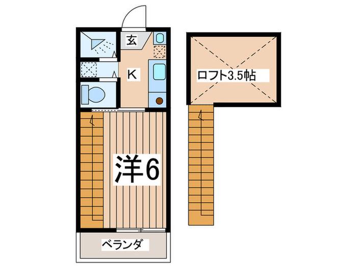 ヴィレッタ戸塚(1K/2階)の間取り写真
