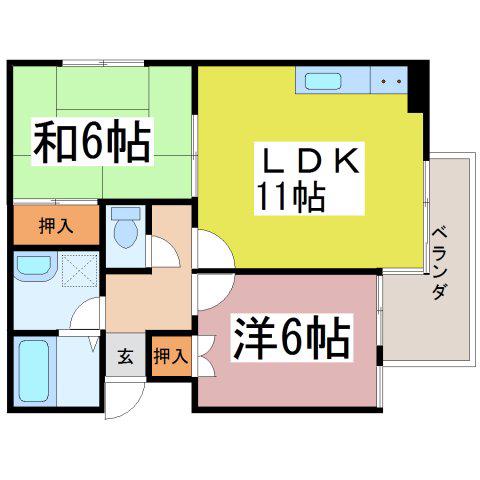サンテラス・エイト(2LDK/2階)の間取り写真