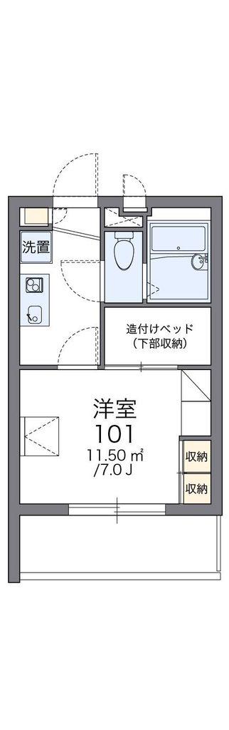 レオパレス別府II(1K/1階)の間取り写真