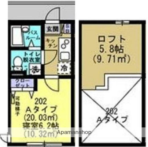 HOUZEN 12(1K/2階)の間取り写真