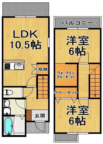 RSRESIDENCE板付(2LDK/1階)の間取り写真