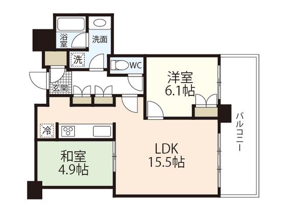 ザ・広島タワー(2LDK/20階)の間取り写真