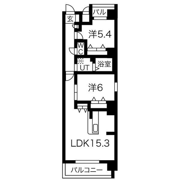 NR金山(2LDK/3階)の間取り写真