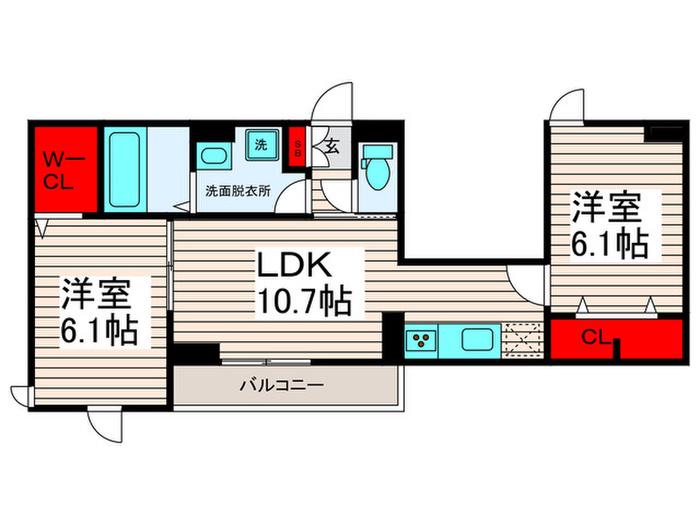 グラナーダ西新井(2LDK/2階)の間取り写真