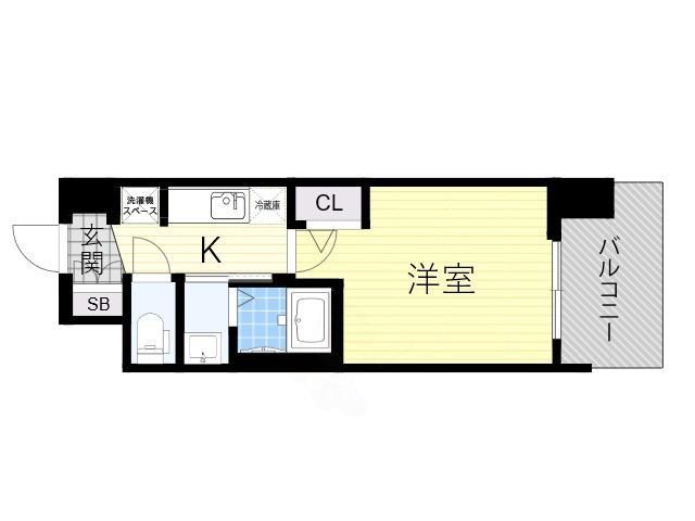 エステムコート難波ウエスト-SIDE8エクシーナ(1K/3階)の間取り写真