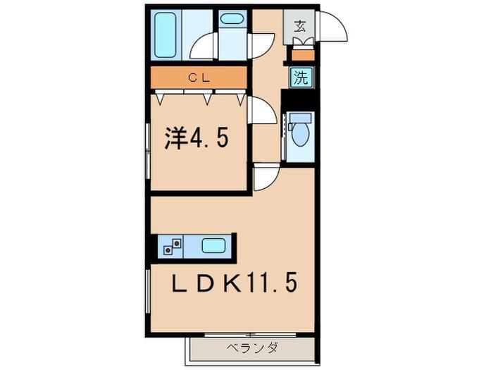 ロータス駒沢(1LDK/2階)の間取り写真