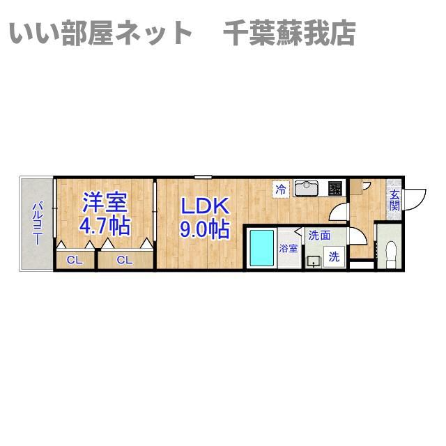 ジーメゾン千葉浜野クオリ(1LDK/2階)の間取り写真