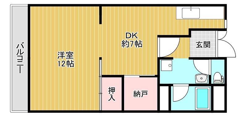金剛グリーンハイツ(1LDK/1階)の間取り写真