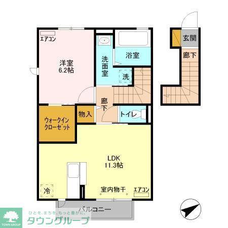 シルクガーデン(1LDK/2階)の間取り写真