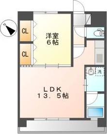 ヴィレッジWILL(1LDK/2階)の間取り写真