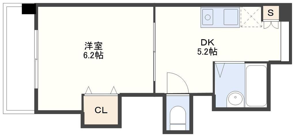 ウォーターフロント出島(1DK/3階)の間取り写真