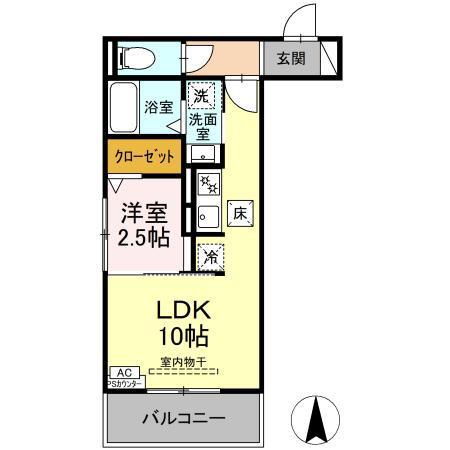 D-HILLS野口(1LDK/1階)の間取り写真